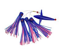 Vilgftyiet for WAHOO and Dolphin Fishing | Metal + Plastic Squid Daisy Chain Bait Rig Compatible with Big Game Saltwater Deepwater Jigging, 1 Set