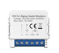 Vilgftyiet For ZigBee 3.0 Single Fire On/Off Switch Module with Voice Control and Timing Functions, State Memory, and Interlock Setting for 1/2/3 Way Switches(1 gang)