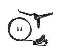 Vilgftyiet Four-Piston Hydraulic Disc Brake Kit for Road & Mountain Bikes - Aluminum Alloy Calipers, 850mm/1600mm Oil Lines, Black, 710g Pair Left rear