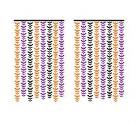 Vilgftyiet Halloween Metallic Foil Curtain Backdrop Decorative Fringe Tinsel Party Wall Door Window Hanging Curtains Purple Black Rose Red 2 Pieces 1x2M(orange purple-black)