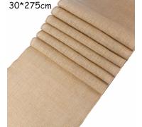 Vilgftyiet Hessian Table Runner, 30 x 275 cm, Natural Burlap Jute Lace Trim, Rustic Wedding and Kitchen Decor, Imitated Linen Material