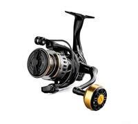 Vilgftyiet High-Performance All-Metal Fishing Reel with 10kg Drag System, Abrasion-Resistant Aluminum Spool, Sturdy Nylon Base for Stable Casting in Rough Waters, Black Unit(HE-1000)