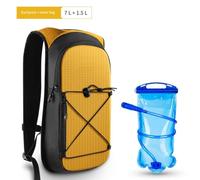 Vilgftyiet Hydration Pack Backpack for Cycling and Hiking - 7L Capacity with 2L Insulated Water Bladder, Breathable Mesh, Lightweight 200g, Rain-Resistant Polyester Orange