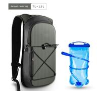 Vilgftyiet Hydration Pack Backpack for Cycling and Hiking - 7L Capacity with 2L Insulated Water Bladder, Breathable Mesh, Lightweight 200g, Rain-Resistant Polyester Gray