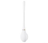 Vilgftyiet Hygienic Silicone Toilet Brush with Holder, Flexible Flat Head for Corner Cleaning, Wall Mount Space Saving Design, Quick Dry TPR Bristles, No Scratch Bowl Scrubber, White(white)