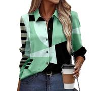 Vilgftyiet Irregular Printed Women's Casual Shirt Made with Polyester and Moderate Elasticity, Designed for Regular Length and use in Holidays, Daily wear, Home, and Club environments (M Green)