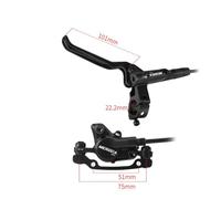 Vilgftyiet Kart Left Hydraulic Brake Lever for 140mm Disc Brakes, 1450mm Hose, Aluminum Alloy Body with Anti-Slip Grip, Compatible with 1.8-2.0mm Pads