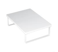Vilgftyiet Kitchen Counter Storage Rack Metal Wood Microwave Oven Stand Adjustable Display Shelf Multi Purpose Organizer Space Saving Design 40x30x8.5cm(White)