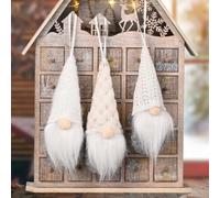Vilgftyiet Knitted Christmas Gnome Figurines for a Festive Touch, Soft Materials for Safe Holiday Decor, Hang on Trees or Mantels(White)