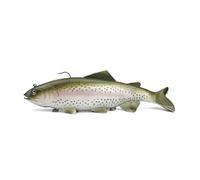 Vilgftyiet Large Soft Fish Lure for Sea Fishing - 20 cm / 100 g or 30 cm / 450 g Grey Spot Silicone Bait with Lifelike Fins & 3D Scales, Boat Fishing Compatible Green+white 20 cm