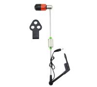 Vilgftyiet LED Bite Alarm for Carp Fishing - Stainless Steel Wire Core, Multi-Hole Socket Compatibility, 100g Lightweight Indicator with Colored Illuminated Head Red