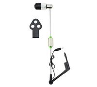 Vilgftyiet LED Bite Alarm for Carp Fishing - Stainless Steel Wire Core, Multi-Hole Socket Compatibility, 100g Lightweight Indicator with Colored Illuminated Head White