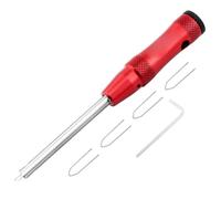 Vilgftyiet Lightweight Bike Spoke Nipple Installation Tool for Dual-Layer Wheelsets - 6061 Aluminum & 304 Stainless Steel, Includes 4 Cores + Hex Wrench Red