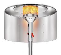 Vilgftyiet Metal Patio Heater Reflector Shield 33x15 Inches Heat Focusing Cover with Mounting Hardware for Round Natural Gas Propane Outdoor Heaters Energy Saving Design