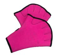 Vilgftyiet Neoprene Swimming Gloves for Aqua Aerobics Resistance Training - Waterproof, Adjustable Wrist Strap, S/M/L Sizes (Pink/Black) Pink M