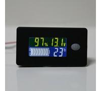 Vilgftyiet or 10-100V DC Systems, Displays Voltage, State of Charge%, and Temp in °C/°F, Reverse Polarity Protection, Adjustable Sleep Delay, Low-Voltage & Over-Temp Alarms