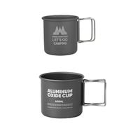 Vilgftyiet Outdoor Camping Folding Mug Set - 300 ml & 400 ml Aluminum Alloy Campfire-Safe Mugs with Nesting Design, Lightweight & Heat-Resistant for Hiking, Backpacking and RV Trips gray