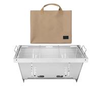 Vilgftyiet Outdoor Folding Stainless Steel BBQ Grill for IGT Tables, Tabletop Charcoal Grill with 6-Sided Ventilation, Compact Portable Camping Grill for Camping Hiking and Backyard Use