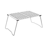 Vilgftyiet Outdoor Folding Table Roasting Frame Portable Bonfire Barbecue Kit with Storage Bag, Pure Titanium Grill and Stainless Steel Legs, for Camping, Picnics, and Backyard BBQ