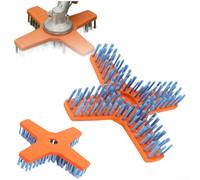 Vilgftyiet Outdoor Pavement Cleaning Brush with Adapter, Nylon Bristles for Lawn Mower Road Sweeping, Lightweight Design, Orange 25.5x25.5cm(C)