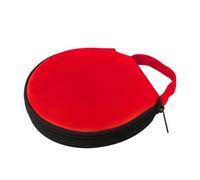 Vilgftyiet Oxford Cloth CD and DVD Disc Storage Bag for Car - 20-Compartment Portable Organizer Sleeve with Non-Woven Lining, 16 cm Diameter × 2.5 cm Height, Black/Red