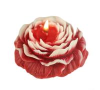 Vilgftyiet Peony Flower Shaped Candles, Purely Handmade Soy Wax Blend, Scented Decorative Candle for Wedding Banquet Home Decoration, DIY Craft, 8x3cm(red)