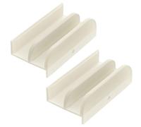 Vilgftyiet Plastic Shower Door Bottom Guide Assembly for Sliding Glass Shower Doors, 3" Long x 1.5" Wide, Fits Glass Up to 7/16", Wall Height 9/16", 1/2" Guide Passage, White (2-Pack)