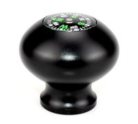 Vilgftyiet Plastic Trekking Pole Head Cap with Built-in Compass, 47.8 mm Spherical Handle for Walking & Hiking Poles, Black (90 g)