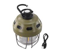 Vilgftyiet Portable Camping Lantern with 2000mAh Battery, 5-Brightness Levels & IPX3 Rating for Tents, Hiking and Outdoor Use, Black/Brown/Green Green