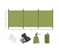 Vilgftyiet Portable Camping Windscreen 250x70cm, 210D Oxford Cloth Wind Blocker for Outdoor BBQ Picnic Hiking, Includes Ground Spikes Ropes Storage Bag, Compatible with Tent Setup (Green)