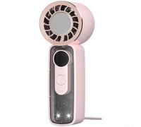 Vilgftyiet Portable Ice Cooling Handheld Fan with 199 Speeds, USB Rechargeable for MINI Desk Fan with Semiconductor Cooling Tech and LED Light for Travel Outdoor Commute Green(Pink Cold Compress)