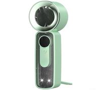 Vilgftyiet Portable Ice Cooling Handheld Fan with 199 Speeds, USB Rechargeable for MINI Desk Fan with Semiconductor Cooling Tech and LED Light for Travel Outdoor Commute Green(Green Turbine)
