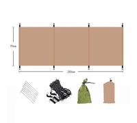 Vilgftyiet Portable Windscreen for Camping, Picnic and BBQ - 250x70cm Wind Blocker Made of 210D Oxford Cloth, Includes Ground Spikes, Ropes and Storage Bag (Green)