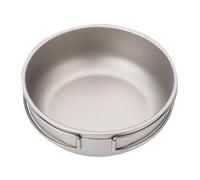 Vilgftyiet Pure Titanium Camping Frypan Pan - Ultralight 700ml or 1200ml Outdoor Cooking Griddle for Hiking, Backpacking & Picnics, Foldable Handle, Gray 1200ml