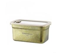 Vilgftyiet Pure Titanium Lunch Box 1400ml Leakproof Metal Container with Removable Divider for Hot Cold Food - BPA Free Dishwasher Safe Portable for Work School Picnic Camping 20x12x9cm(Gold)