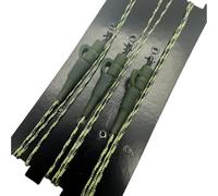 Vilgftyiet Ready-Tied Carp Leaders with Hybrid QC Swivels & Safety Clips, 3-Pack Heli Kable Leaders for Weedy and Snaggy Fishing Venues, Green Type A