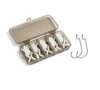 Vilgftyiet Realistic Soft Frog Lures 5g, 5-Piece Topwater Fishing Baits for Bass & Snakehead with Weedless Hook Design and TPE Material White