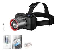 Vilgftyiet Rechargeable Zoomable LED Headlamp with Digital Battery Display, 800mAh Type-C Charging, 500m Beam Range for Hiking & Camping D
