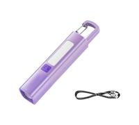 Vilgftyiet Rechargeable Zoomable Mini Flashlight with 300-Lumen XPE LED, 1200mAh Battery, Aircraft Aluminum Body, for Camping & Hiking - Black Purple