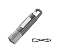 Vilgftyiet Rechargeable Zoomable Mini Flashlight with 300-Lumen XPE LED, 1200mAh Battery, Aircraft Aluminum Body, for Camping & Hiking - Black Gray