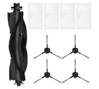 Vilgftyiet Replacement Parts for Cleanova W7/W11 W15, Main Side Brush Filter Kit for Vexilar W9 W11, Robot Vacuum Accessories with Spare Brushes & Filters(A)