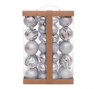 Vilgftyiet Reusable Electroplated Christmas Ball Set with Hanging Hole for Home or Event Decorations, Plastic Ornaments for Holiday Tree, Garland, and Wreath Use(Silver)