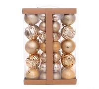 Vilgftyiet Reusable Electroplated Christmas Ball Set with Hanging Hole for Home or Event Decorations, Plastic Ornaments for Holiday Tree, Garland, and Wreath Use(Gold)