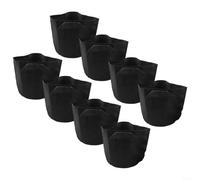 Vilgftyiet Reusable Fabric Plant Growing Container Pots With Air Pruning Design Garden Planting Bags For Vegetables Flowers Indoor Outdoor Use 20x20cm Black Set of 6 or 8(8-piece set)