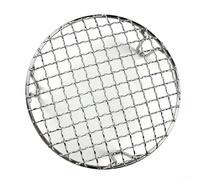 Vilgftyiet Round BBQ Grill Mesh, Stainless Steel Round Barbecue Net BBQ Grill Pan Non-Stick Baking Wire Mesh Rack With Leg, For Camping Picnic(15cm)