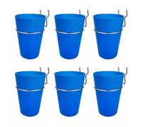 Vilgftyiet Round Pegboard Organiser with Hooks for Home Storage - Cup and Pen Holder, 6 Pack, 7 x 7 x 10 cm, Compatible with PVC & Metal Boards, Black/Green/Blue/Purple/Yellow/for Orange/Red