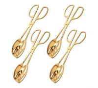Vilgftyiet Salad Servers 304 Stainless Steel Non-Slip Grip 4 Pack | Perforated heads drain excess oil, perfect for serving salads at buffets and parties