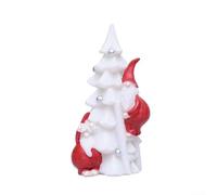 Vilgftyiet Santa Claus Resin Climbing Christmas Tree Ornament Festive Holiday Decoration for Home Mantel Tabletop or Desktop Display in Green or White, Charming Seasonal Figurine Idea(White)