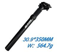 Vilgftyiet Shock Absorbing Seatpost for Bicycle - Aluminium Alloy Suspension Post 350 mm with Adjustable Rebound, Compatible with 25.4-34.9 mm Frames (Black)