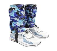 Vilgftyiet Short Ski Gaiters for Men and Women - Waterproof Polyester Leg Covers with Adjustable Elastic & Snaps, Breathable Snow Foot Protectors for Hiking, Snowshoeing, Trekking Dark blue